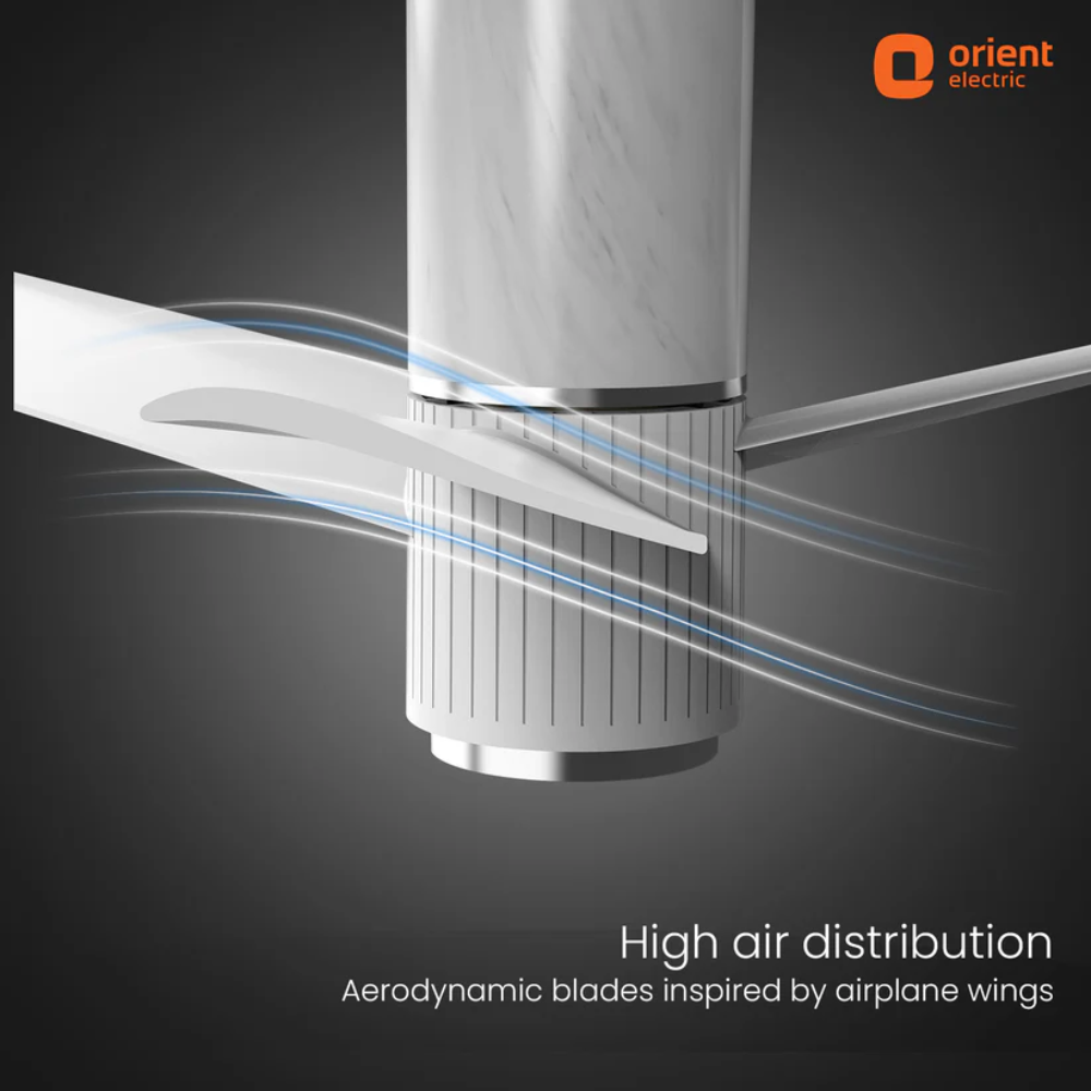 AEROSLIM IOT REMOTE FAN WITH LIGHT 1200MM MARBLE WHITE